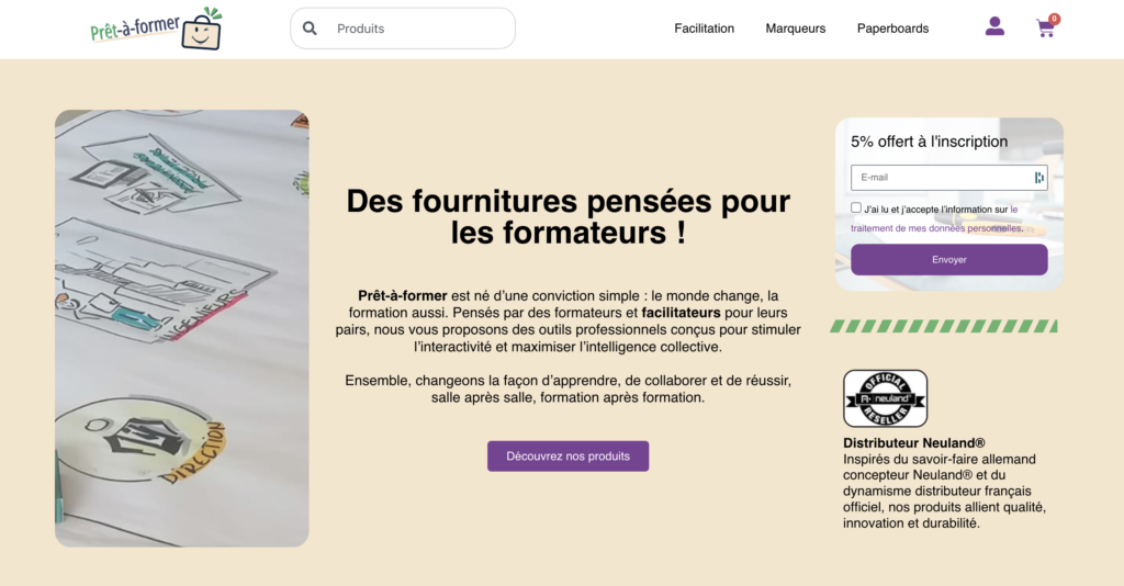 prêt à former la boutique des professionnels