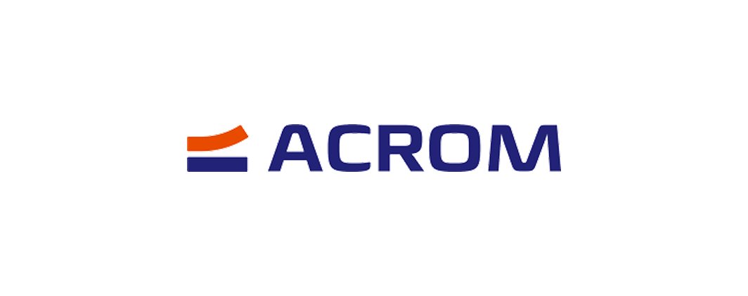 logo blanc avec fond acrom