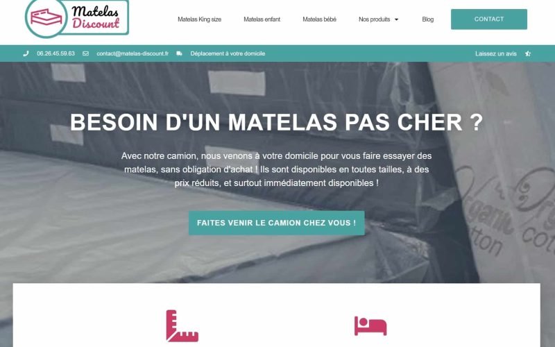 Création du site de matelas discount