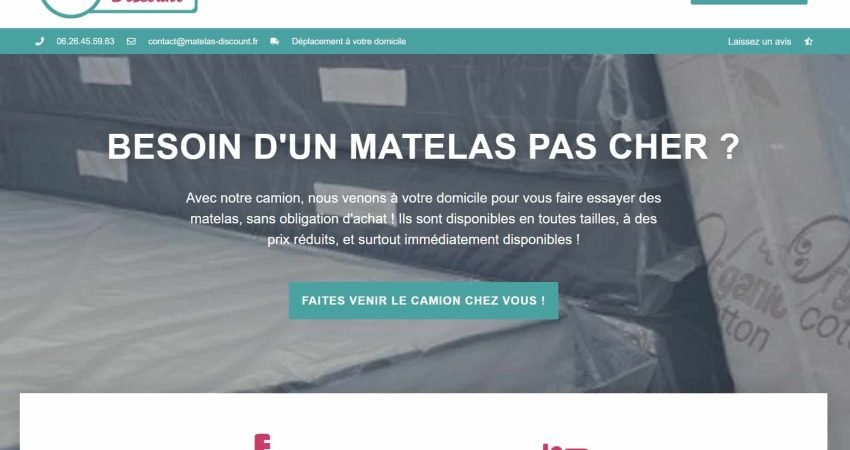 Création du site de matelas discount