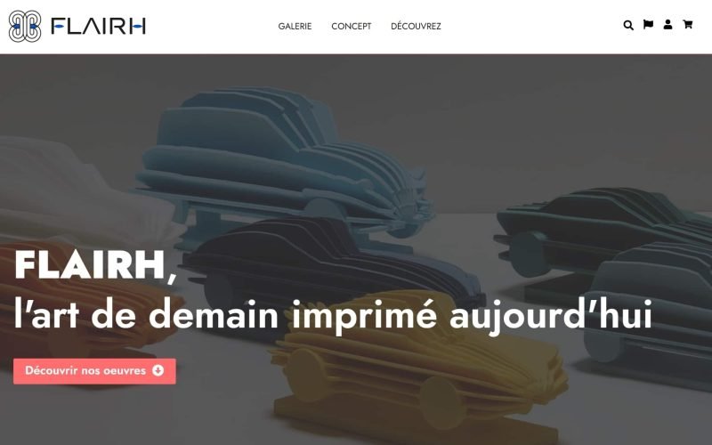 Page d'accueil du site e-commerce flairh